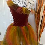 Curtain Call Costume Tutu Bodysuit Fall Autumn π Colorful Velvet Asymmetric Photo 5