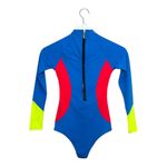 Aviator Nation Color Block Long Sleeve Surf One Piece Swimsuit XS Photo 4
