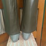 Kori  Vegan Leather Pants - Olive Photo 5