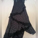 Urban Outfitters Kimchi Blue Asymmetrical Ruffled Blue and Black Sundress Photo 0