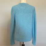 Light Blue Cardigan Sweater with Ribbed Knit and Long Sleeves Size L Photo 2