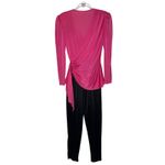 American Vintage 1970s Filigree hot pink disco jumpsuit USA made Size small - medium Photo 2