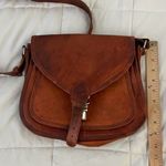 Komal's Passion Leather Brown Leather Buckle Front Crossbody Bag Photo 9