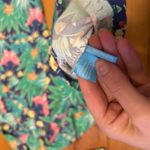 J. McLaughlin  Carly Catalina blue green tropical butterfly boat neck shirt S Photo 5