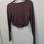 Garage  Brown Long Sleeve Crop Top Photo 3