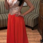 Terani Couture Orange Sparkle Evening Gown  Photo 0
