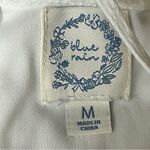 Blue Rain Ivory Crinkle Gauze Mini Dress Beach Coastal Preppy Boho Peasent M Photo 7