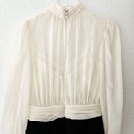 Cinq à Sept $495  Holiday Elena White Black Sheer Blouson Mini Dress Sz 2 NEW‎ Photo 9