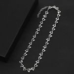 Titanium Steel Link Chain Necklace for Men Women,Personality Punk Hip Hop Necklace Silver Photo 3