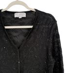 St. John Evening Black Sheer Cardigan Jacket Witchy Whimsigoth FLAW Womens 6 Photo 1
