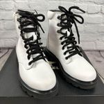 Sorel Lennox Lace Up STKD Waterproof Moto Combat Winter Boot White & Black 5 NEW Photo 1