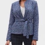 Banana Republic Blue Tweed Wool Blend Tie Belt Jacket Size 10 Photo 9