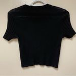 Proenza Schouler Black 100% Wool Ribbed Knit Short Sleeve Sweater XS Lightweight Photo 1