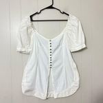 Maeve Anthropologie White  Puff-Sleeve Sweetheart Top Size L NWT (READ) Photo 0