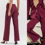 House Of CB  'Rivi'‎ Wine Straight Leg Trousers NWOT size L Photo 2
