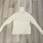 Cathy Daniels August Silk Knits | Cream Long Sleeved Turtleneck Top Blouse Size Large Photo 0