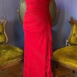 Vintage 90s/Y2k City Triangles Sparkling Cinderella Red Halter Prom Dress Photo 0