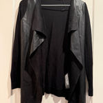 ZARA  Knit Black Women's Blazer/cardigan with faux leather Size Small Photo 0