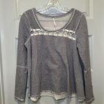 Free People Blue Striped Knit Lacey Love Pullover Sweater Top size S Photo 0