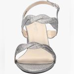 Touch Ups NEW Silver Moxie Wedge Sandal Heel Wedding Prom Formal 9.5 $70 Photo 1