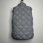 J.Crew Light Gray Chevron Print Quilted Down Full Zip Classic Vest Small Photo 2