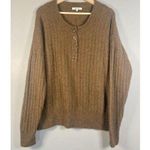 Madewell  Bowden Henley Sweater Coziest Yarn Womens L Brown Wide-Ribbed Wool Cozy Photo 0