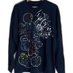 Disney Mickey Mouse Shirt Womens Large Black Long Sleeve  Parks Graphic Colorful Photo 0