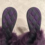 Burberry  Heeled Purple Slip on Fuzzy Sandal On Leather Sole(Size 37) Photo 9