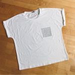 On Twelfth Short Sleeve, Rhinestone Bling Pocket Tee, White, Colorful, Size XL Photo 1