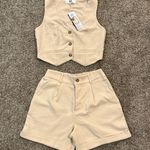 Elegant Tan Women's Shorts and Vest Set Size undefined Photo 4