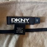 DKNY  Tan Linen Blend Hook Closure 4 Pocket Collarless Blazer Small Preppy Classy Photo 7