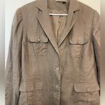 Merona Vintage  Women's Brown Linen‎ Shell 3 Button Down Blazer Size 16W Photo 3