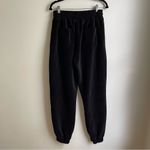 Maniere De Voir Women’s Velour Corduroy Joggers Black Zipper Pockets Large Photo 3