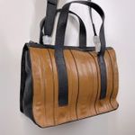 T Tahari Shopper Tote Shoulder Bag Leather Handbag Brown Purse Photo 3