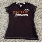 NFL  Women's "Cleveland Browns" Brown V Neck Short Sleeve Tee Size Large Photo 0