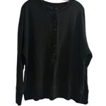 Athleta  Women's Black Henley Long Sleeve Sweatshirt Size L Casual Photo 2