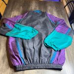 Retro 80’s All Silks 100% Silk Colorblock Windbreaker Jacket Purple Photo 3