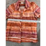 Chico's  Linen Blend Striped Open Front Blazer Jacket Women Size S Orange Purple Photo 4