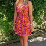 Tyler Boe NWT  Babs Dress Floral Multi Mini Vacation Pink Orange Yellow 2 XS Bow Photo 0