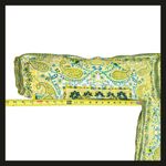 Bila Boho Peasant Top Women’s Medium Paisley Floral Green Yellow 100% Cotton EUC Photo 6