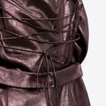 ZARA  VOLUMINOUS FLOWER MINI DRESS STRAPLESS SHIMMER SHINNY BROWN SIZE XS NEW Photo 14