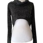 CAbi Top Womens Medium Gray Glee Cropped Cowl Neck Long Sleeve Boho Pullover Photo 1