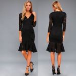 Lulus Lulu’s Make Time For Me Black Lace Midi Dress Size Small Photo 1