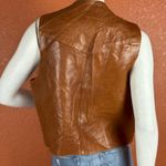Tony Lama  Vintage Womens Leather Vest 13/14 Brown Size 44 Photo 6