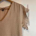 Style House Women's  Cream V-Neck Baby Doll Ruffle Swing Dress Size Medium Photo 5