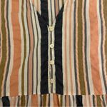 Loft Vertically striped Flared Bottom Ruffled Sleeve Flared Bottom Size Med Photo 11