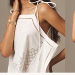 Anthropologie Tie strap linen hanky cutwork top Photo 6