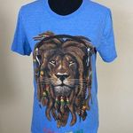 Gildan Softstyle Ring Spun Jamaica One Love Blue Lion T-shirt Size Small Photo 0