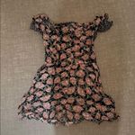 Square Neck Flutter Sleeve Pink and Orange Sundress Photo 0