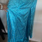Tiffany Prom dress/ gown blue lots of bedazzled size 8 Photo 2